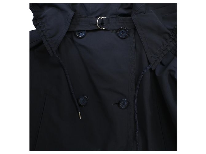 Abrigo de lluvia de doble botonadura Moncler en poliamida azul marino - vista 5