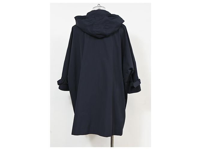Abrigo de lluvia de doble botonadura Moncler en poliamida azul marino - vista 9