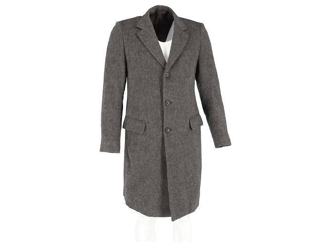 Jil Sander Long Coat in Grey Wool - view 4