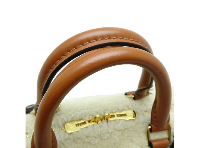 Borsa Louis Vuitton Speedy Bandoulière 25 Marrone Bianco - vista 5