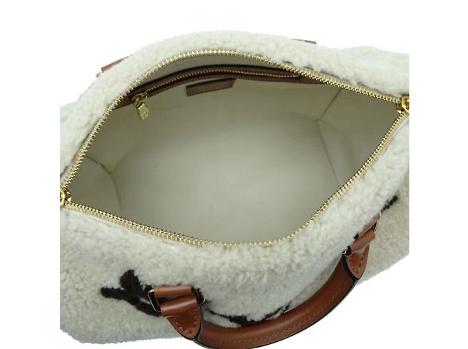 Borsa Louis Vuitton Speedy Bandoulière 25 Marrone Bianco - vista 6