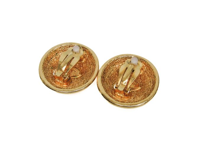 Orecchini vintage a clip COCO Mark Matelassé di Chanel D'oro - vista 2