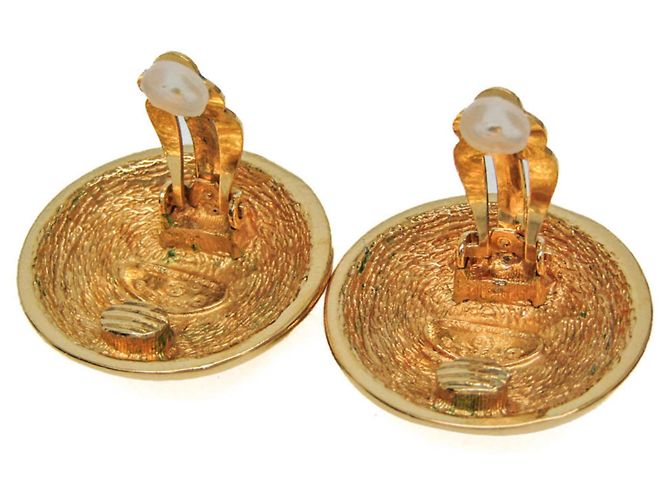 Orecchini vintage a clip COCO Mark Matelassé di Chanel D'oro - vista 3