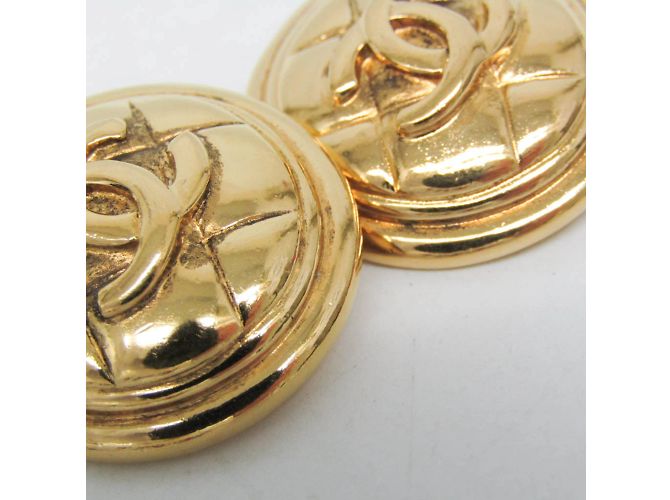 Orecchini vintage a clip COCO Mark Matelassé di Chanel D'oro - vista 4
