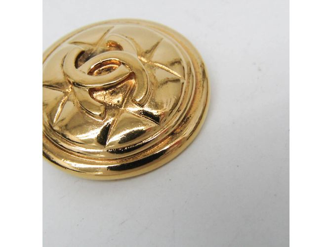 Orecchini vintage a clip COCO Mark Matelassé di Chanel D'oro - vista 6