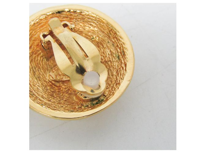 Orecchini vintage a clip COCO Mark Matelassé di Chanel D'oro - vista 7