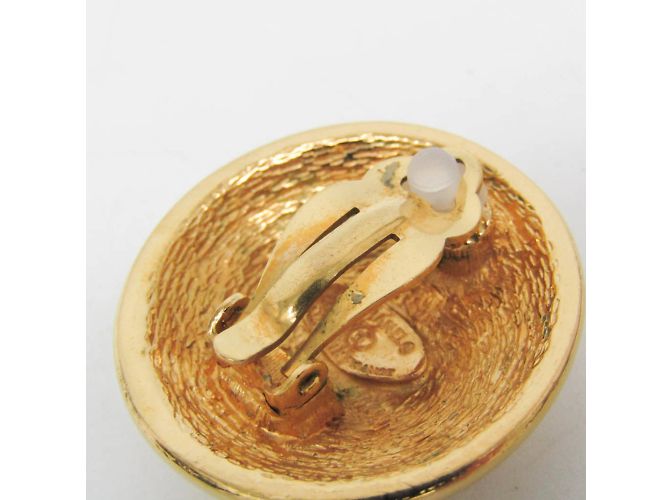 Orecchini vintage a clip COCO Mark Matelassé di Chanel D'oro - vista 8