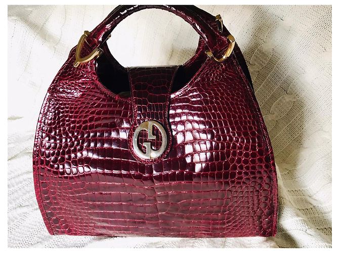 Borsa Gucci in pelle di coccodrillo rossa Rosso - vista 2
