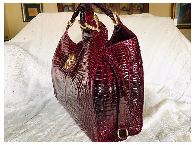 Borsa Gucci in pelle di coccodrillo rossa Rosso - vista 3
