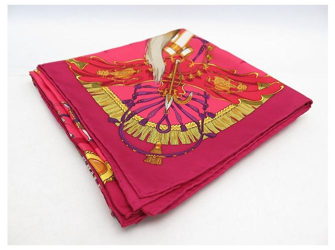 Hermès NOVE FULAR HERMES CAPARACONS DALLA FRANCIA E DALL'INDIA FULAR IN SETA 90 Fuschia - vista 10
