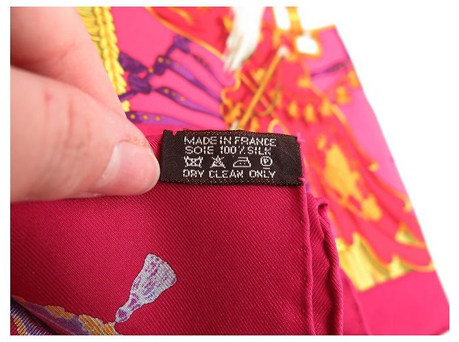 Hermès NOVE FULAR HERMES CAPARACONS DALLA FRANCIA E DALL'INDIA FULAR IN SETA 90 Fuschia - vista 11
