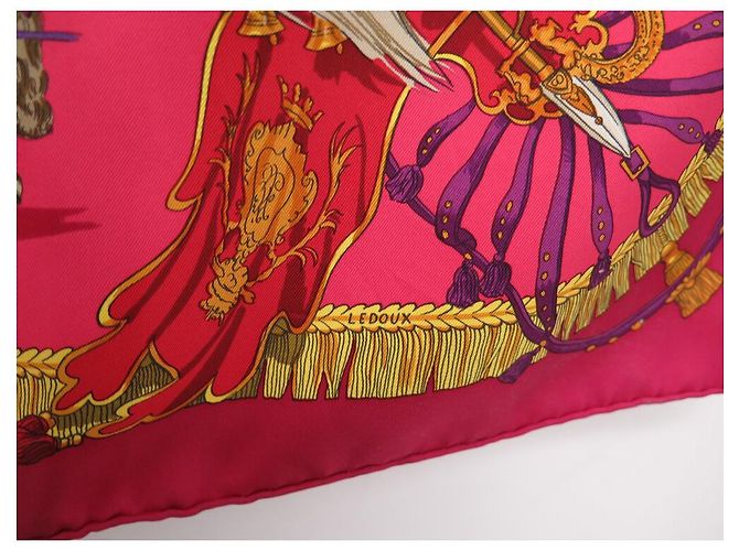 Hermès NOVE FULAR HERMES CAPARACONS DALLA FRANCIA E DALL'INDIA FULAR IN SETA 90 Fuschia - vista 8
