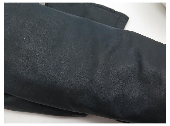 Hermès HERMES COAT JACKET BUTTONS SADDLE STUDS 54 L IN LEATHER Dark grey - view 10