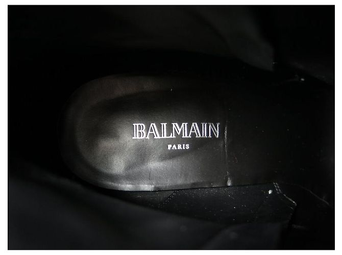 CHAUSSURES BOTTINES BALMAIN 39.5 A TALONS CUIR ARGENTE SILVER ANKLE BOOTS - vue 9
