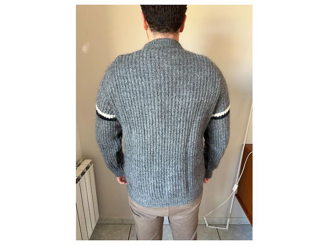 Prada Grey Cashmere Knit Sweater Men - view 10