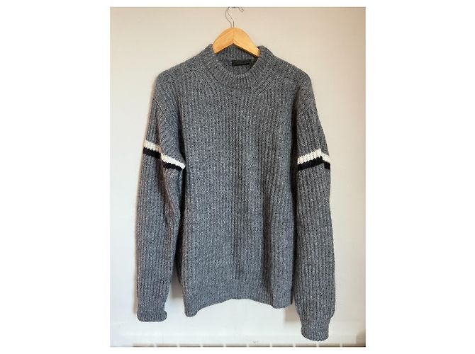 Prada Grey Cashmere Knit Sweater Men - view 2