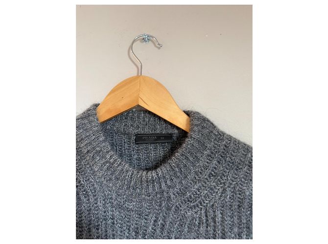 Prada Grey Cashmere Knit Sweater Men - view 4