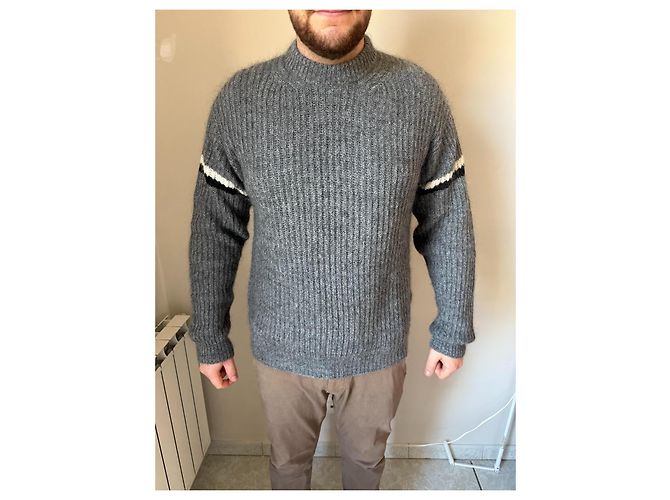 Prada Grey Cashmere Knit Sweater Men - view 9