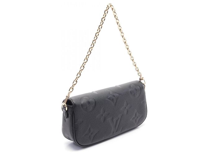 Borsa Louis Vuitton Wallet on Chain Ivy Monogram Empreinte Noir Nero - vista 3