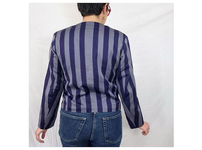 Giacca Kenzo da donna a righe blu vintage anni '80 - vista 10