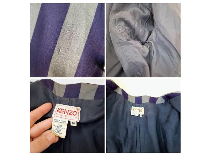 Giacca Kenzo da donna a righe blu vintage anni '80 - vista 12