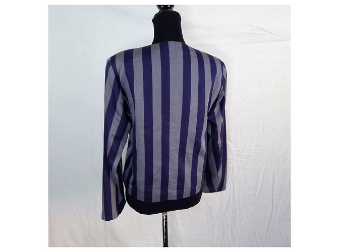 Giacca Kenzo da donna a righe blu vintage anni '80 - vista 2