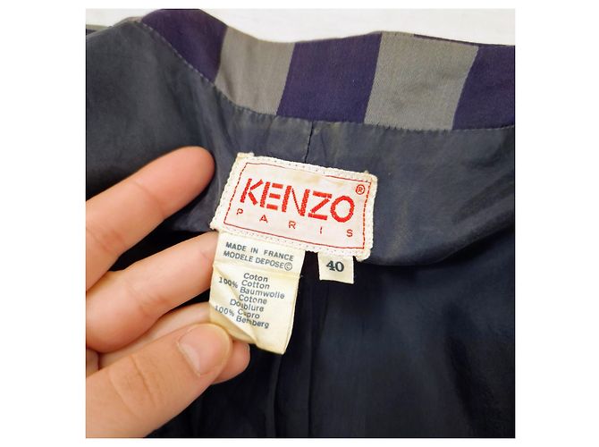 Giacca Kenzo da donna a righe blu vintage anni '80 - vista 3