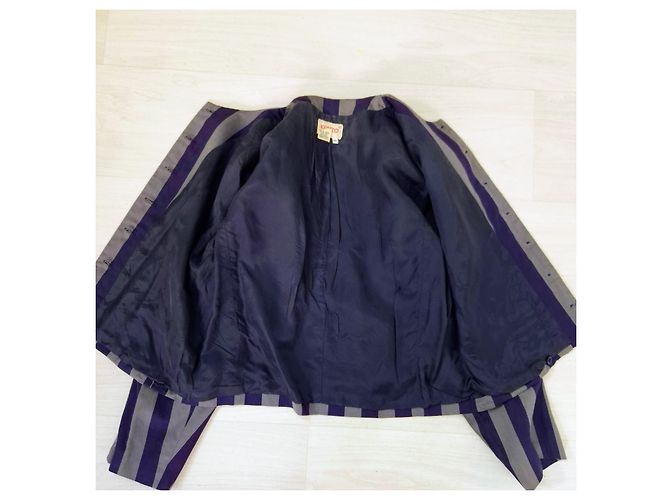 Giacca Kenzo da donna a righe blu vintage anni '80 - vista 6