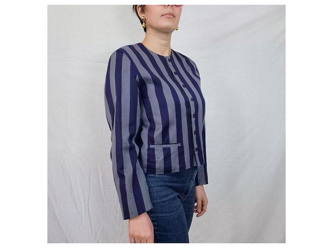 Giacca Kenzo da donna a righe blu vintage anni '80 - vista 9