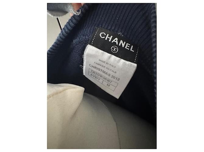 Suéter Chanel Navidad 2013 Azul Marino de Algodón - vista 4