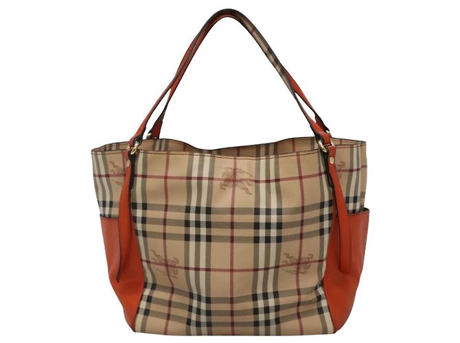 Borsa Tote in PVC Nova Check di BURBERRY Beige Auth 114419 - vista 13