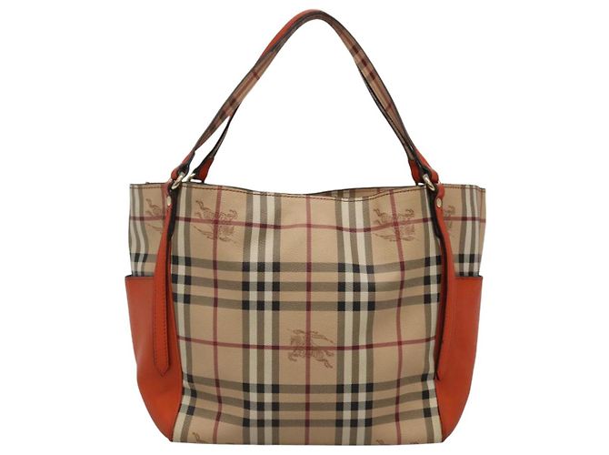 Borsa Tote in PVC Nova Check di BURBERRY Beige Auth 114419 - vista 2