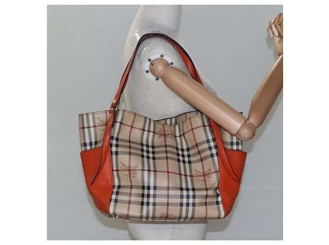 Borsa Tote in PVC Nova Check di BURBERRY Beige Auth 114419 - vista 23