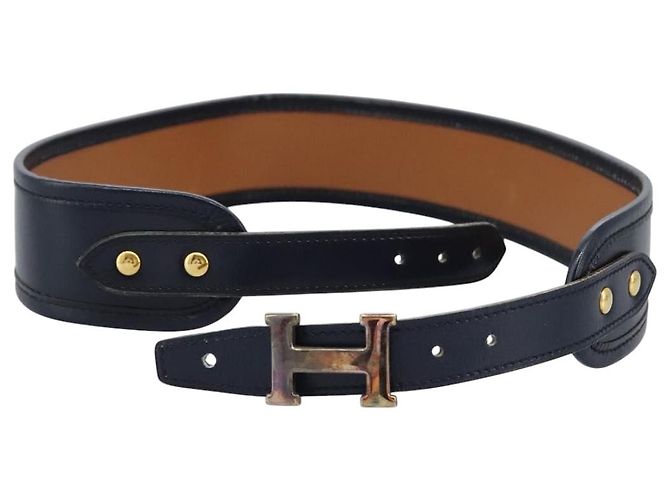 Hermès HERMES Constance Gürtel aus Leder Navy Auth am7633 Marineblau - Ansicht 2