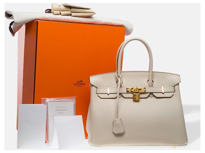 Hermès Sac HERMES Birkin 30 en Cuir Beige - 102513 - vue 2