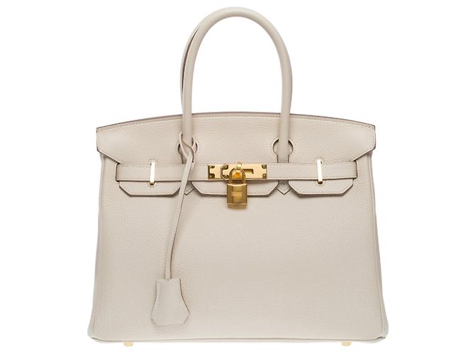 Hermès Sac HERMES Birkin 30 en Cuir Beige - 102513 - vue 3