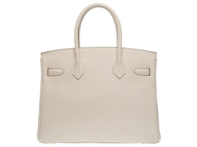 Hermès Sac HERMES Birkin 30 en Cuir Beige - 102513 - vue 4