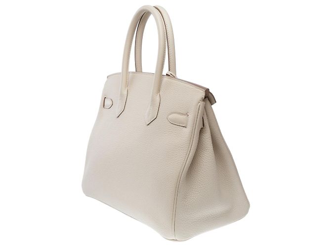 Hermès Sac HERMES Birkin 30 en Cuir Beige - 102513 - vue 6