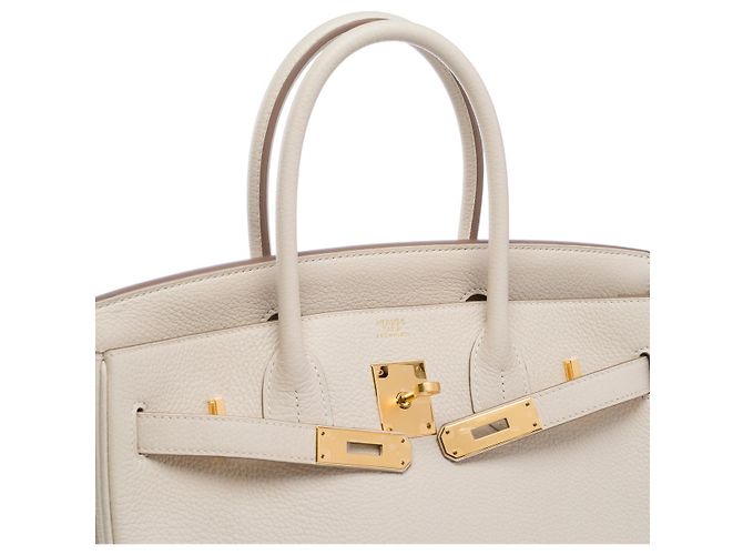 Hermès Sac HERMES Birkin 30 en Cuir Beige - 102513 - vue 7