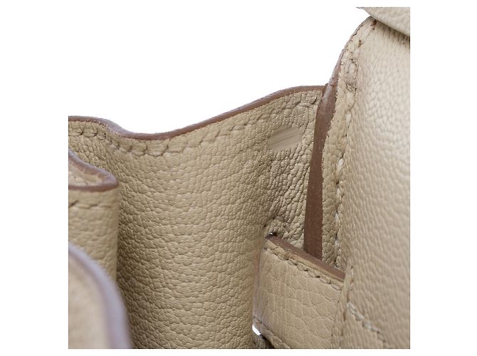 Hermès Sac HERMES Birkin 30 en Cuir Beige - 102513 - vue 8