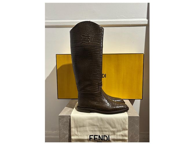 FENDI Stiefel T.EU 39 Leder Braun - Ansicht 10