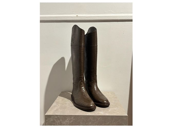 FENDI Stiefel T.EU 39 Leder Braun - Ansicht 3