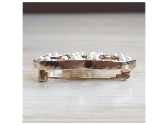 Spilla Chanel Dorata con Perle e Zirconi D'oro - vista 4