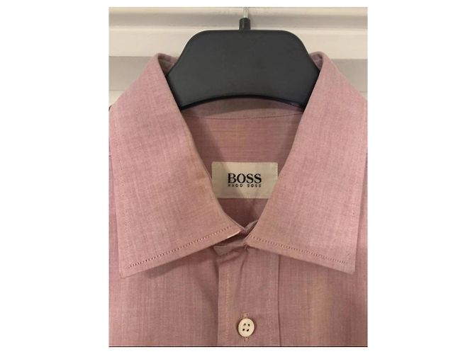 Camicia Hugo Boss rosa in cotone da uomo M - vista 3