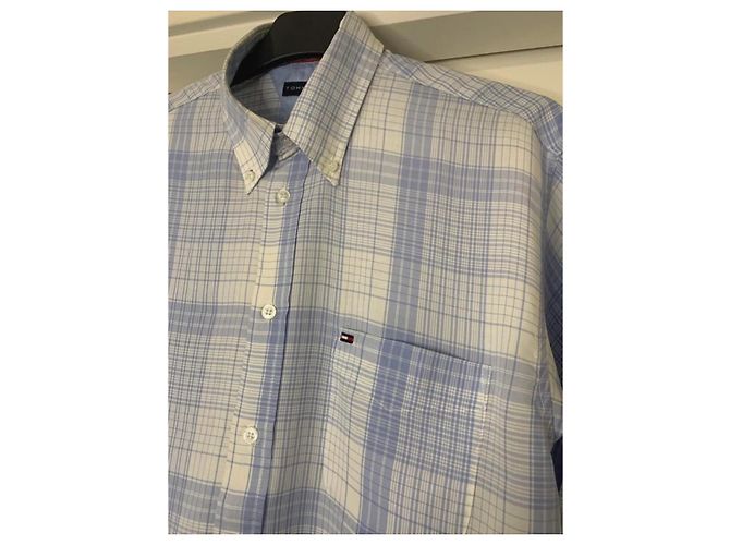 Camicia Tommy Hilfiger azzurra in cotone da uomo M Blu - vista 2