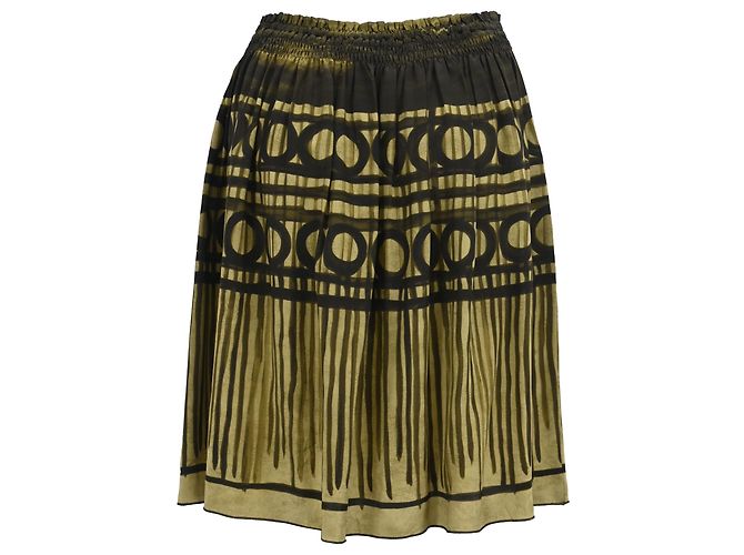 Gonna midi stampata Miu Miu in cotone multicolore - vista 3