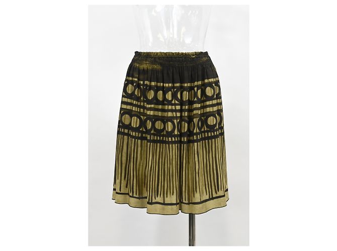 Gonna midi stampata Miu Miu in cotone multicolore - vista 5