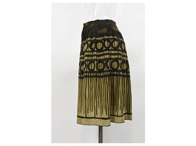 Gonna midi stampata Miu Miu in cotone multicolore - vista 6