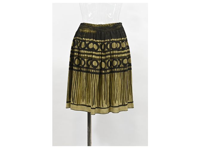 Gonna midi stampata Miu Miu in cotone multicolore - vista 7