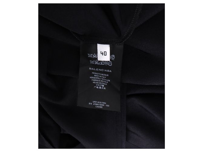Day Balenciaga Midi-Flared Kleid mit Stehkragen aus schwarzem Polyester - Ansicht 10
